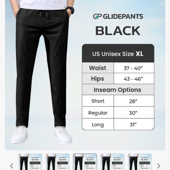 🫟3/$20🫟 Items For $20🖤👖Unisex XL, Regular Full Length Black Glidepants👖🖤 - Picture 4 of 15